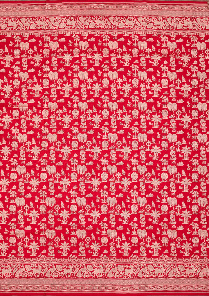 Red Zariwork Pure Silk Saree