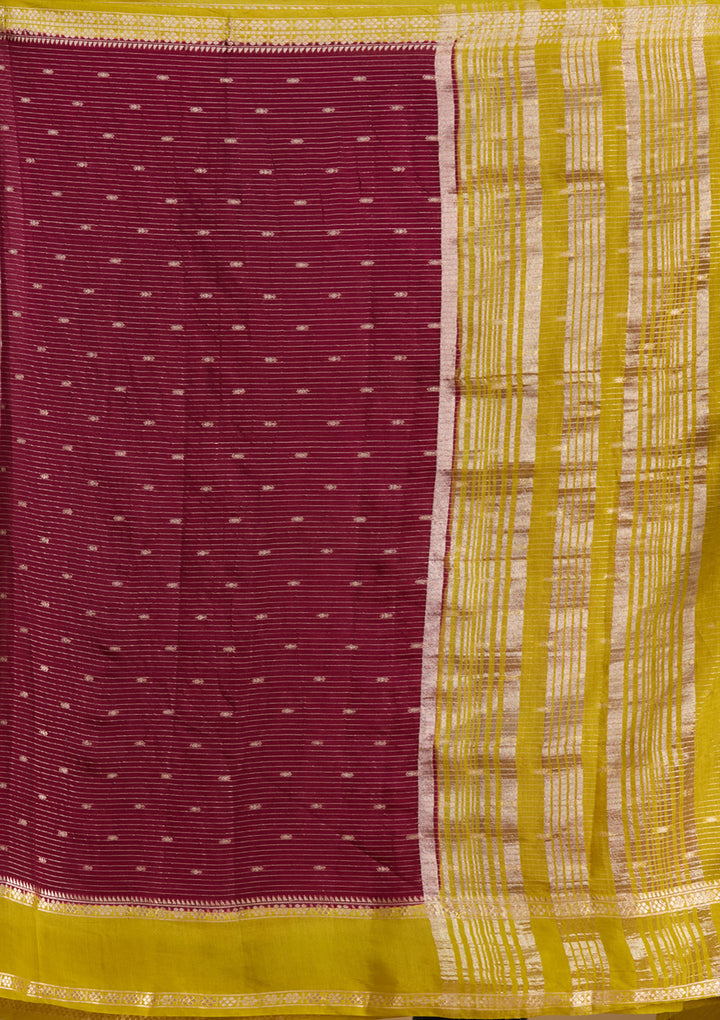 Wine Zariwork (Gold) Art Silk Silk_Saree