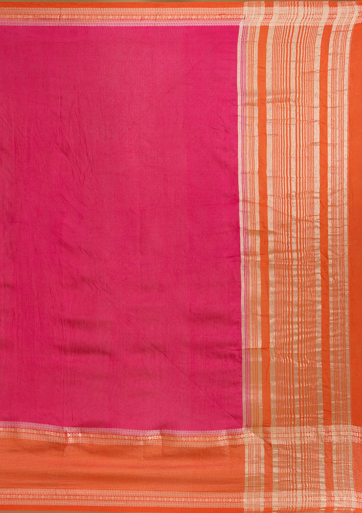 Rani Pink Zariwork (Gold) Art Silk Silk_Saree