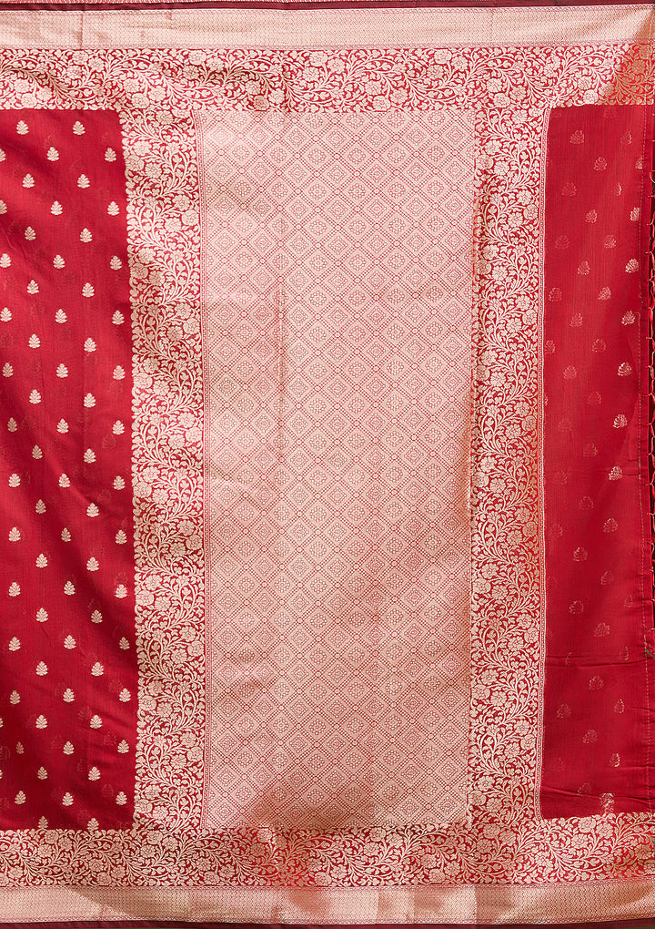 Red Zariwork Cotton Silk Saree