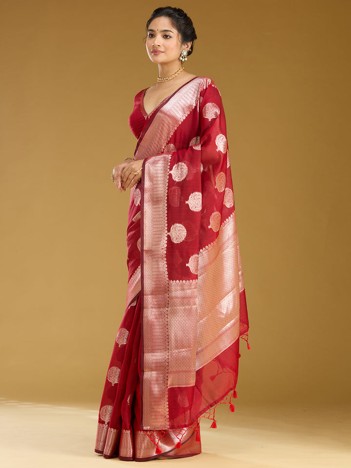 Red Zariwork (Gold) Art Silk Silk_Saree