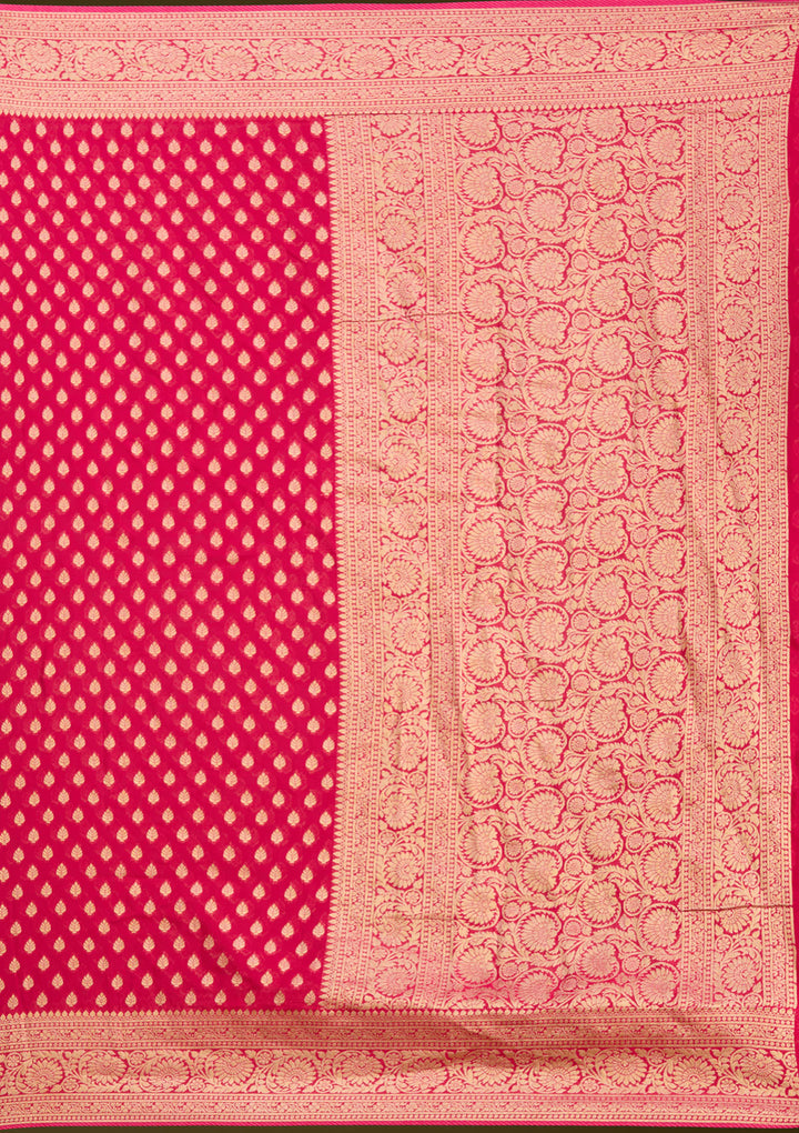 Pink Zariwork Georgette Silk Saree