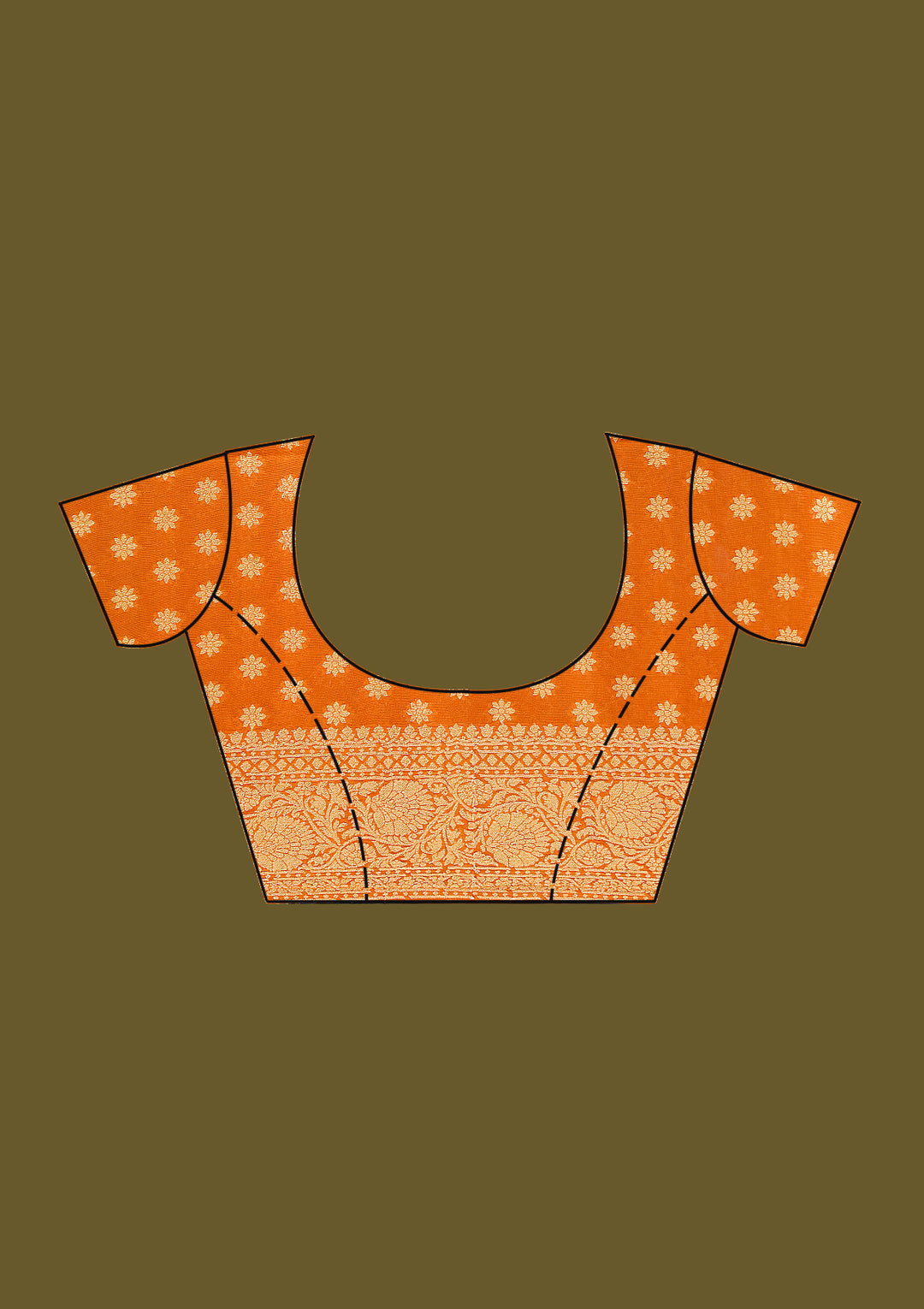 Orange Zariwork Satin Silk Saree