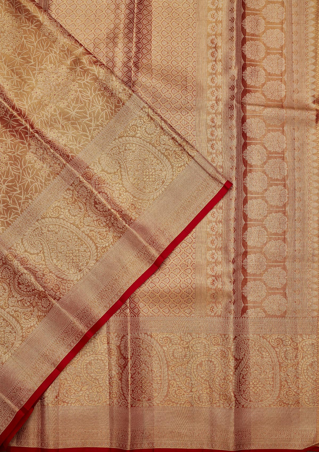 Brown Zariwork Tissue Silk Saree