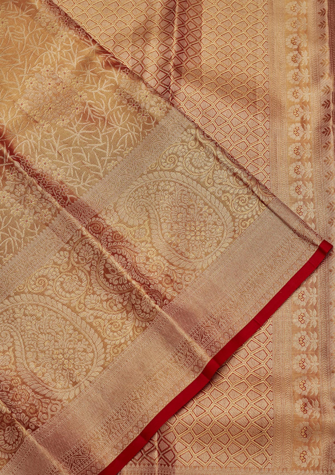 Brown Zariwork Tissue Silk Saree