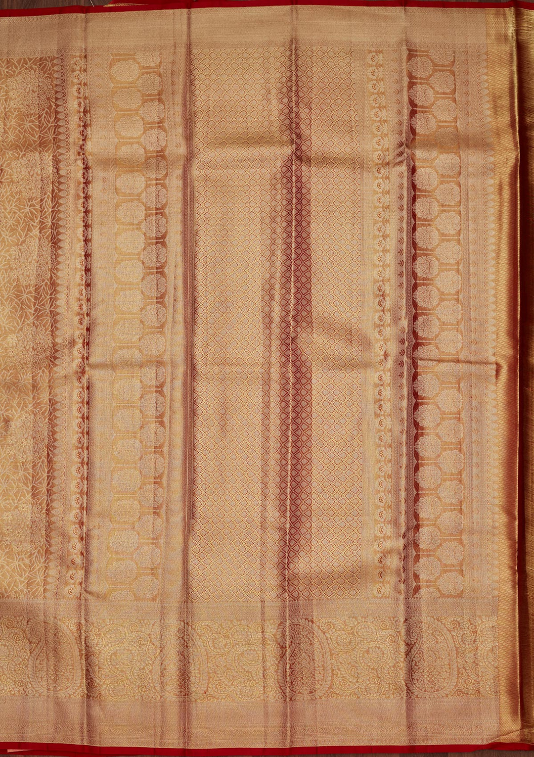 Brown Zariwork Tissue Silk Saree
