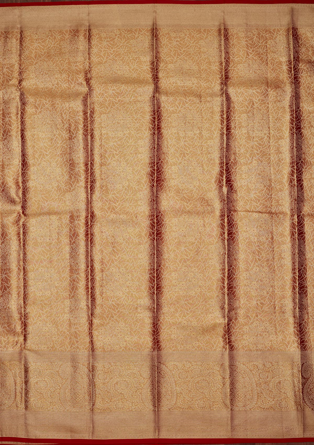 Brown Zariwork Tissue Silk Saree