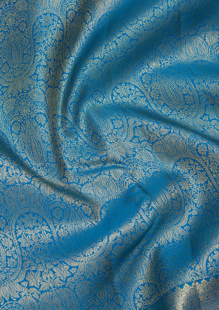 Royal Blue Zariwork Pure Silk Saree