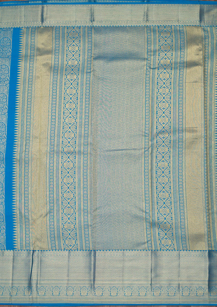 Royal Blue Zariwork Pure Silk Saree
