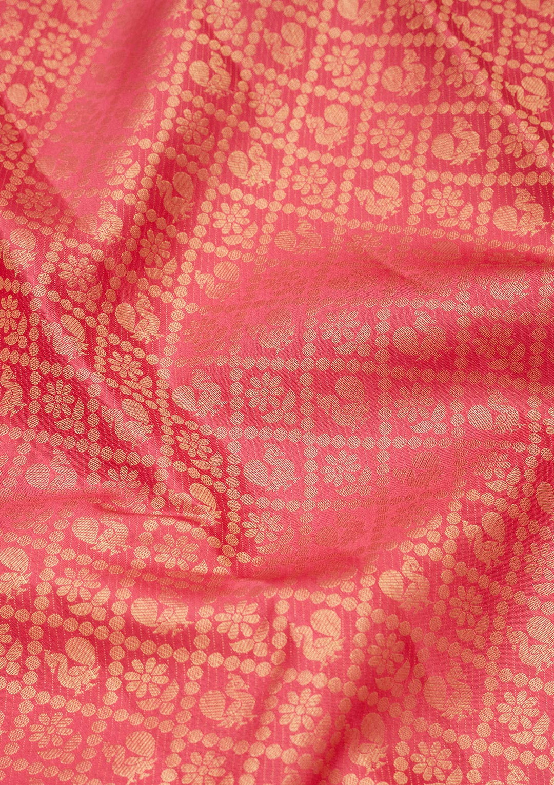 Rani Pink Zariwork Pure Silk Saree