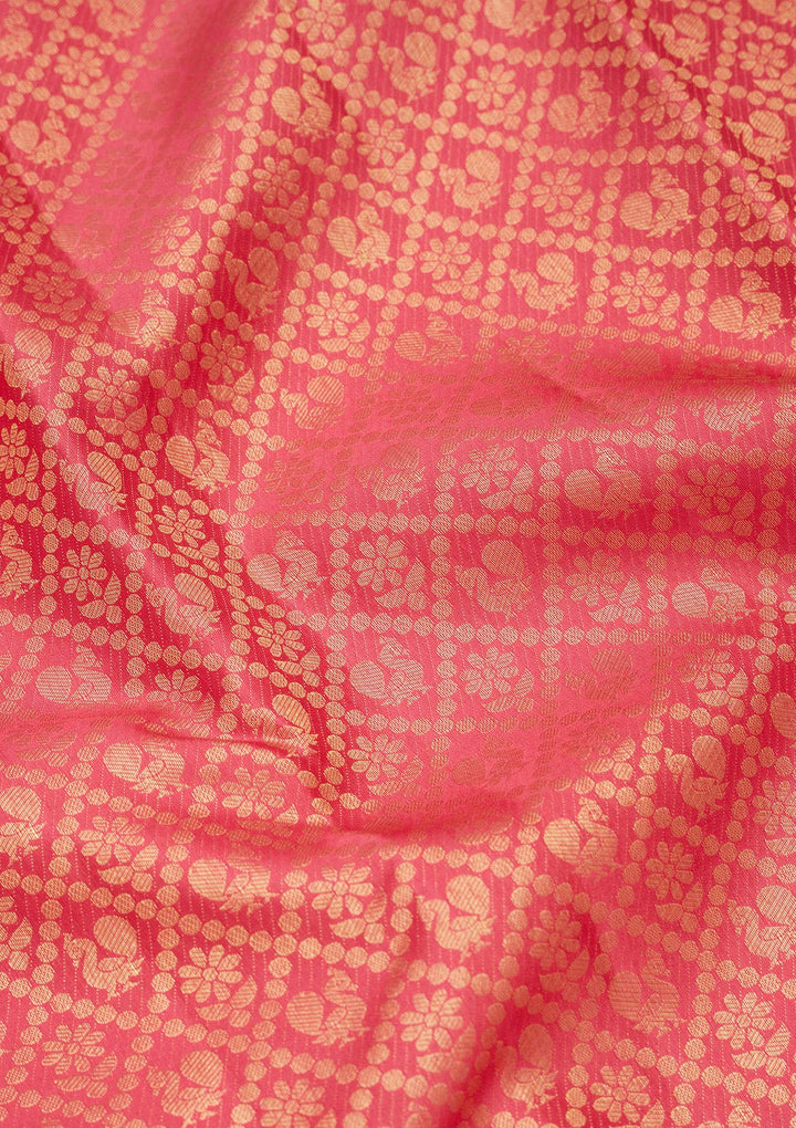Rani Pink Zariwork Pure Silk Saree