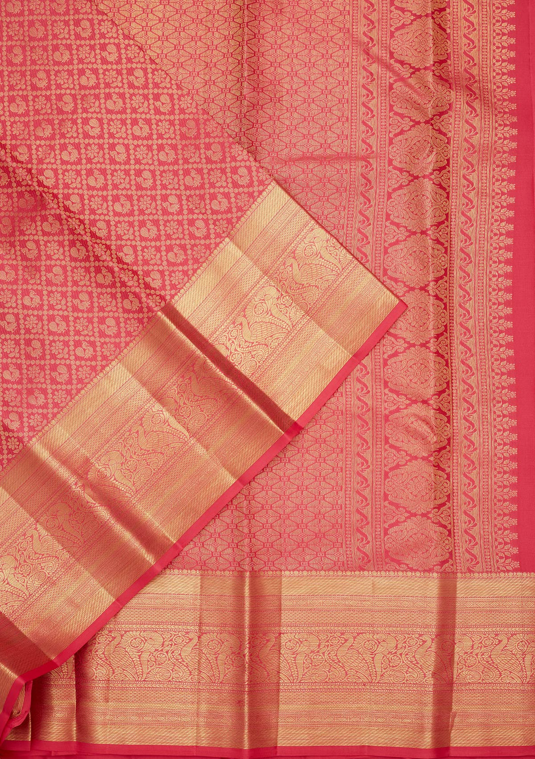 Rani Pink Zariwork Pure Silk Saree