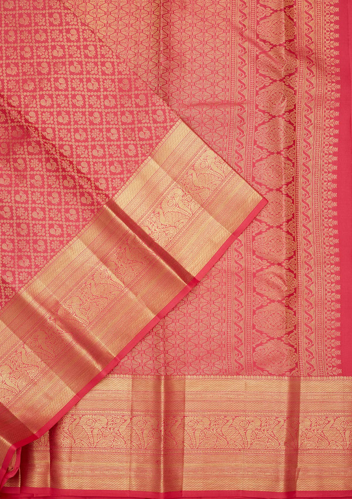 Rani Pink Zariwork Pure Silk Saree