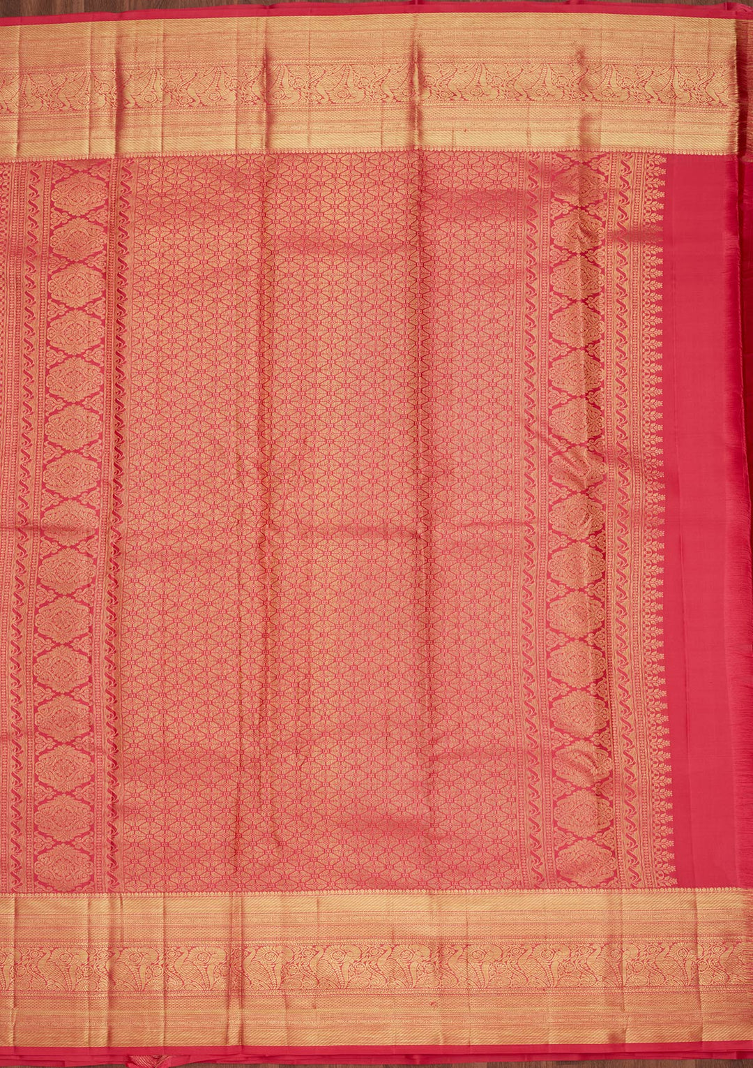 Rani Pink Zariwork Pure Silk Saree