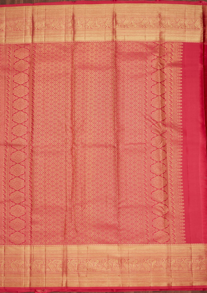 Rani Pink Zariwork Pure Silk Saree