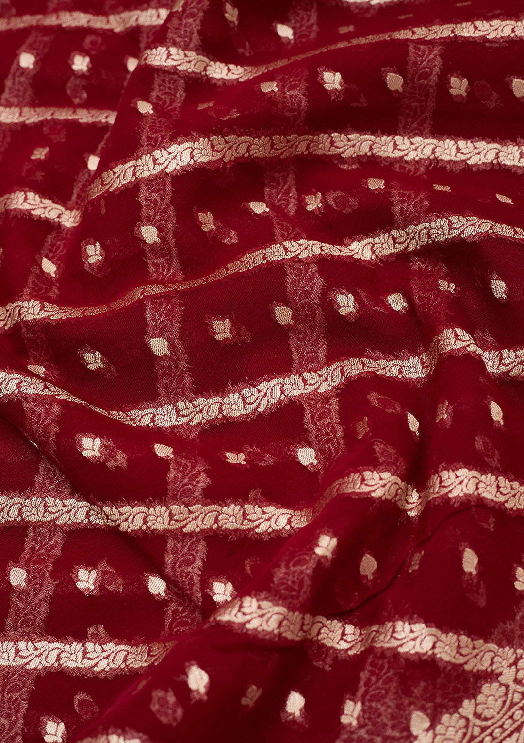 Wine Zariwork Georgette Silk_Saree