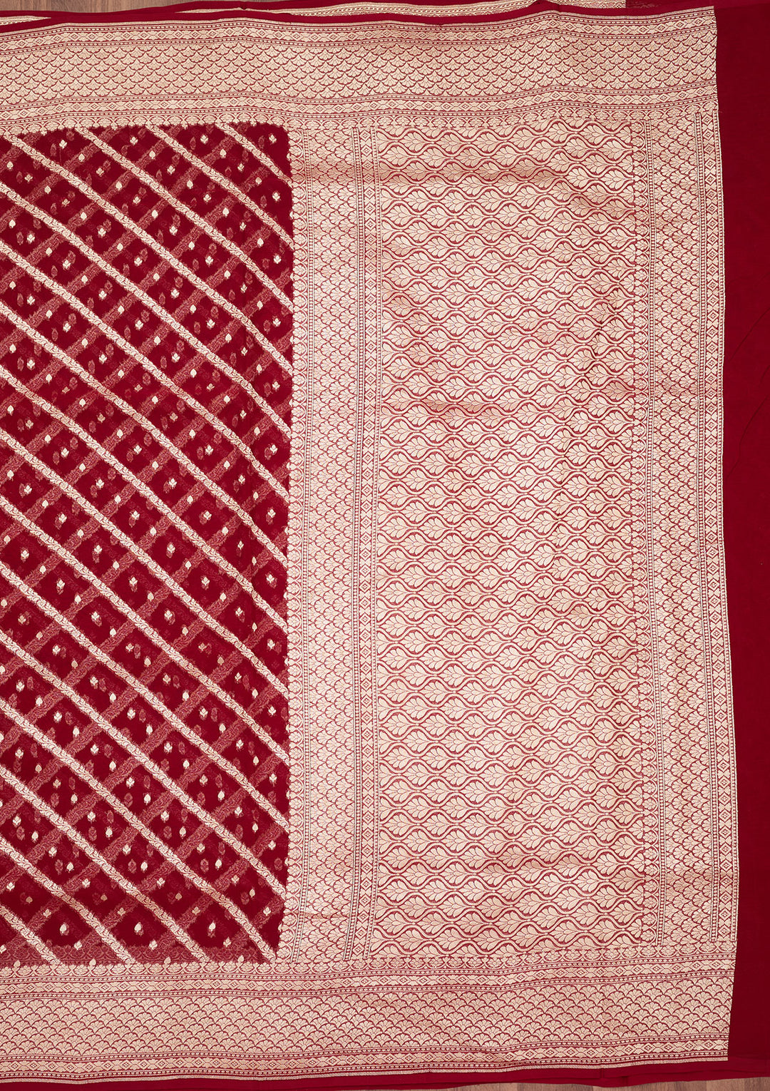 Wine Zariwork Georgette Silk_Saree