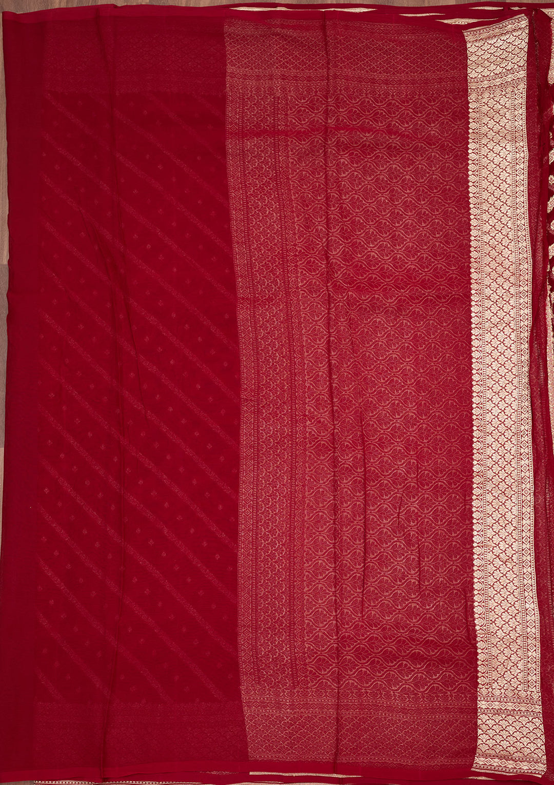 Wine Zariwork Georgette Silk_Saree