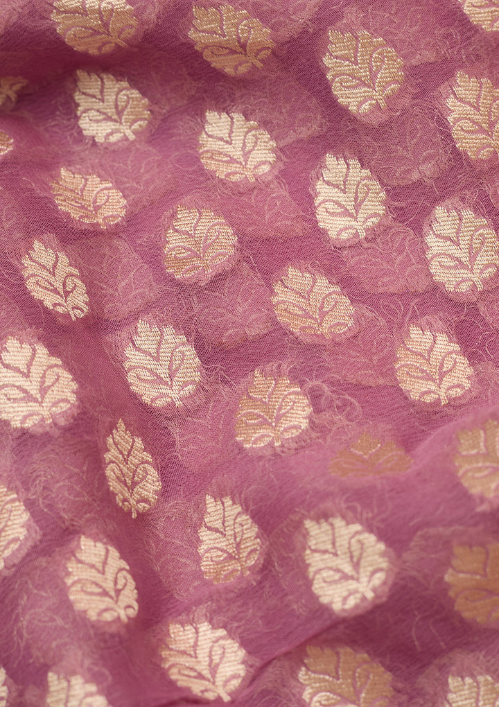 Lavender Zariwork Georgette Silk_Saree