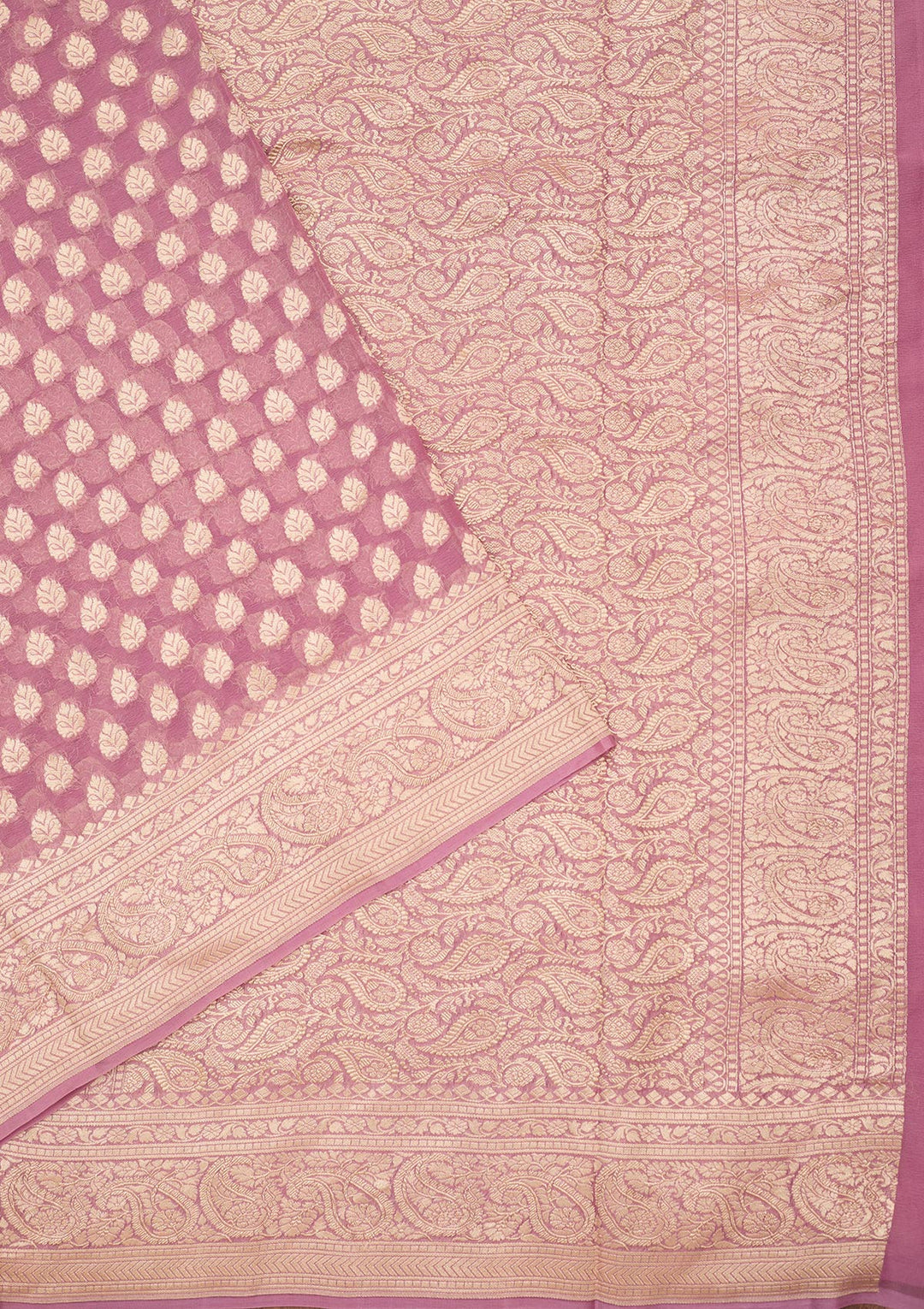 Lavender Zariwork Georgette Silk_Saree