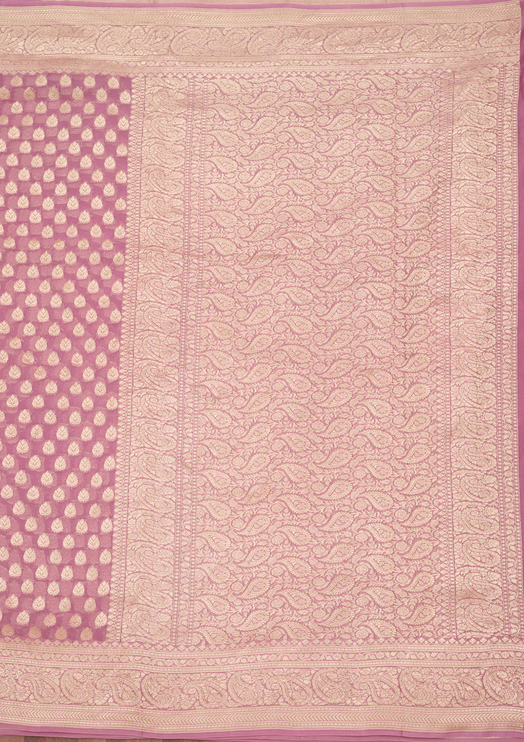 Lavender Zariwork Georgette Silk_Saree