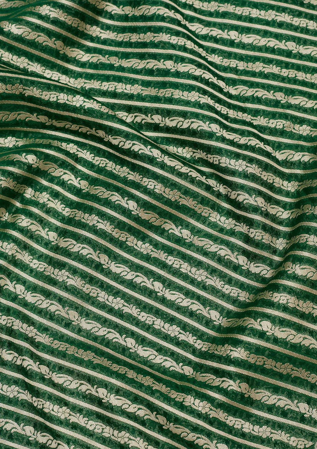 Bottle Green Zariwork Georgette Silk Saree