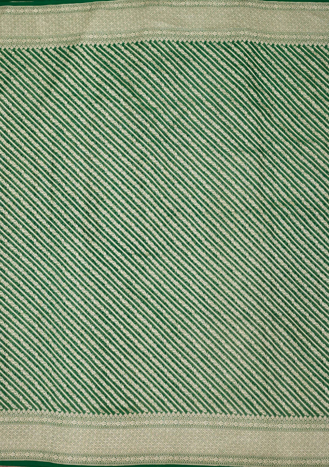 Bottle Green Zariwork Georgette Silk Saree