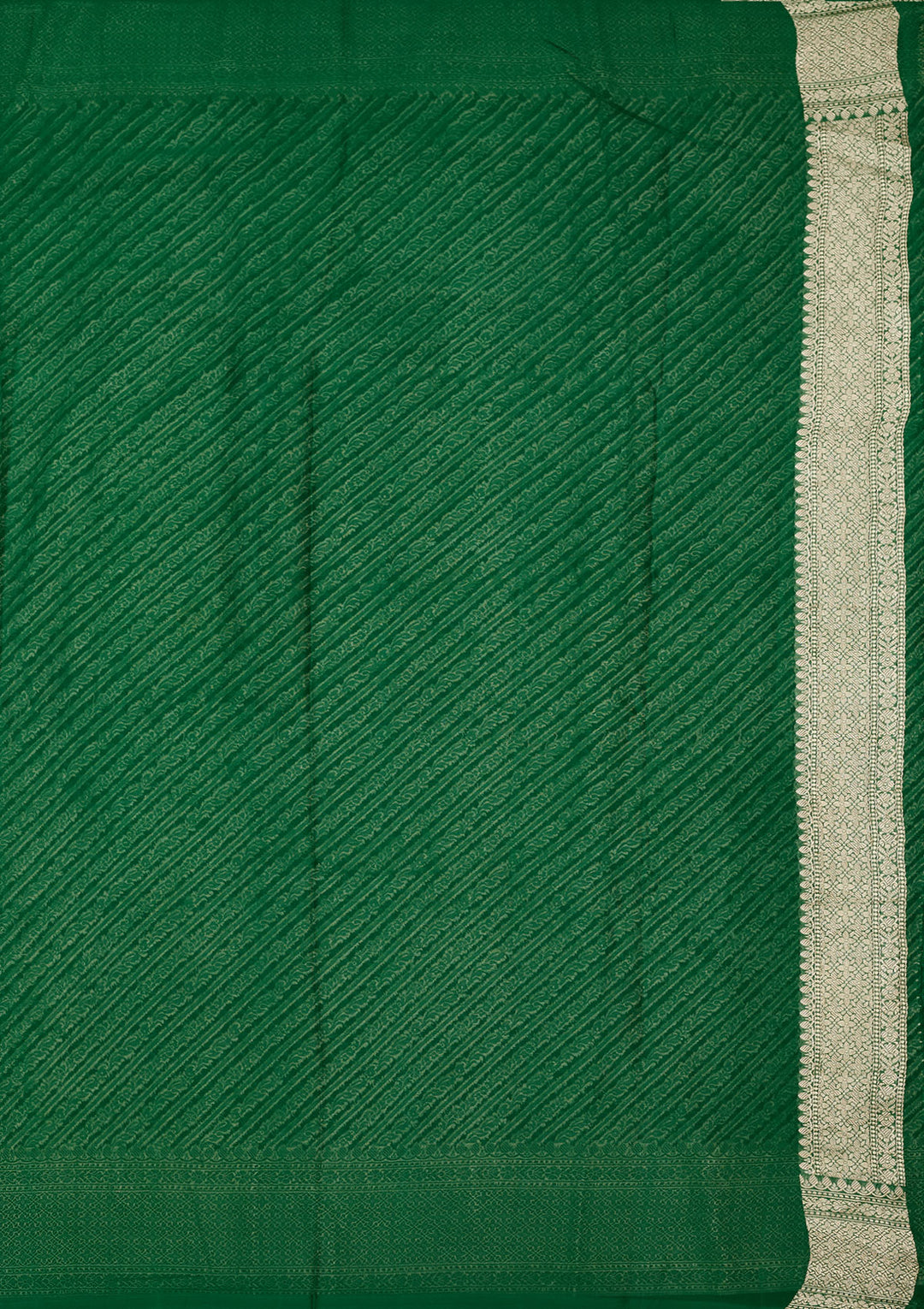 Bottle Green Zariwork Georgette Silk Saree