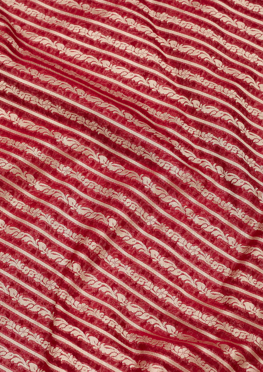 Maroon Zariwork Georgette Silk Saree