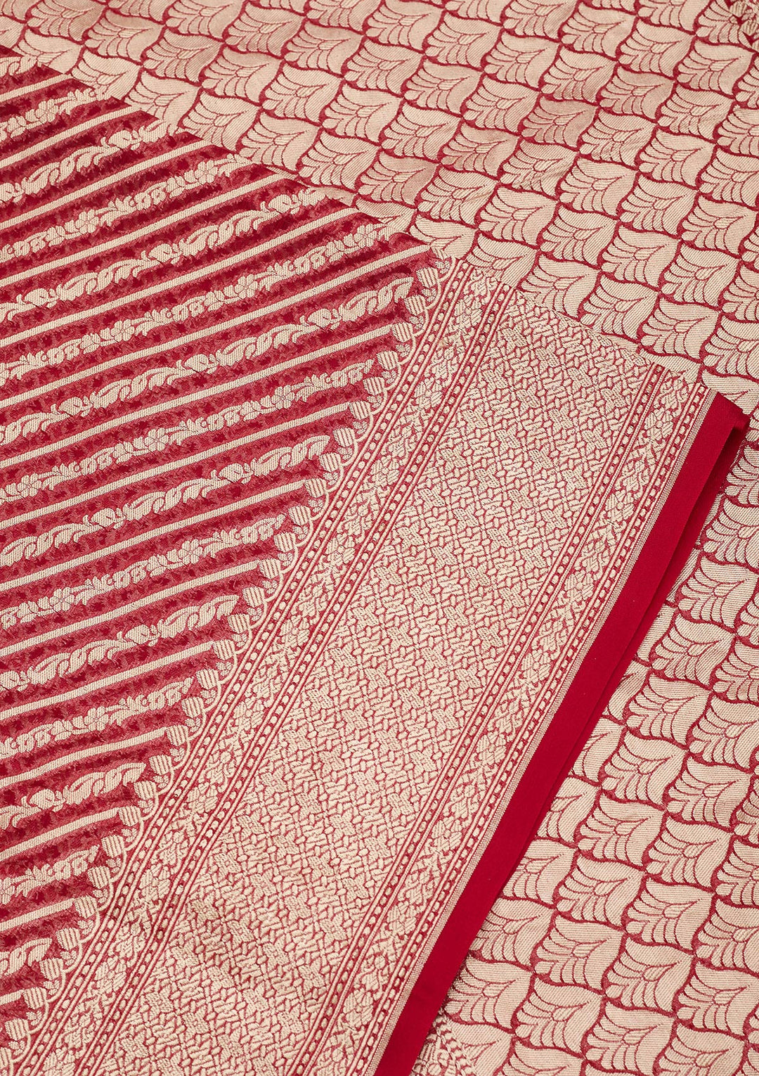 Maroon Zariwork Georgette Silk Saree