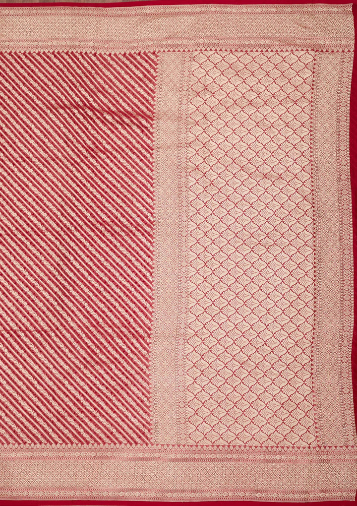 Maroon Zariwork Georgette Silk Saree