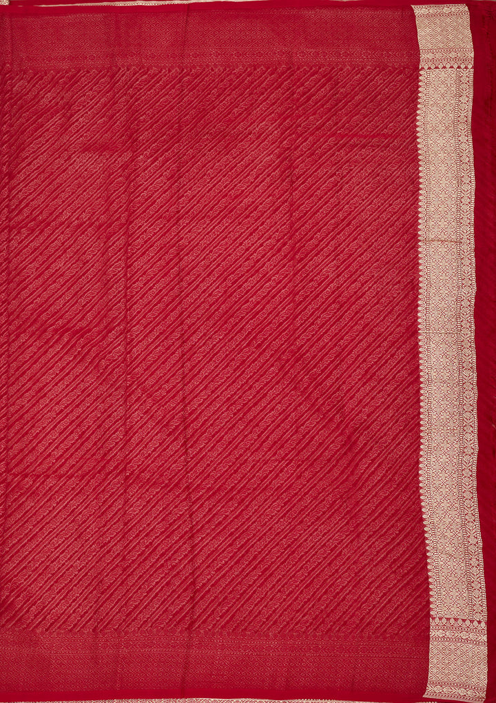 Maroon Zariwork Georgette Silk Saree