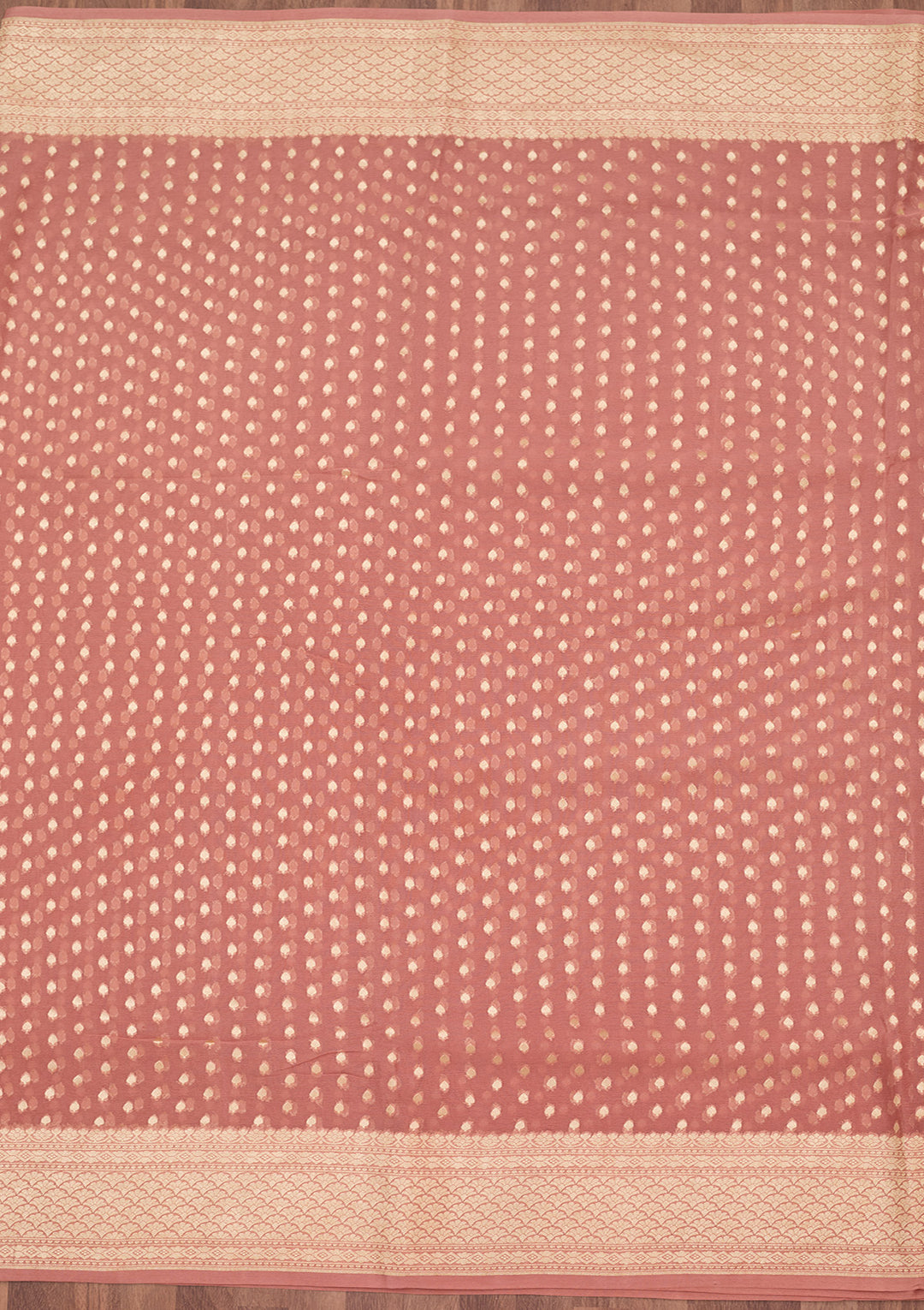 Onion Pink Zariwork (Gold) Pure Silk Saree