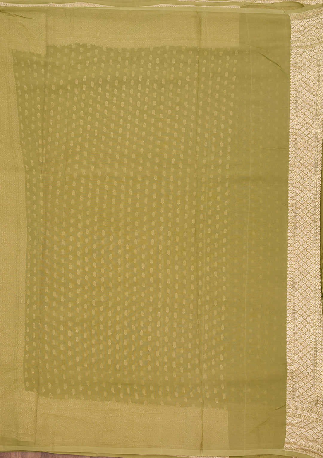 Pista Green Zariwork (Gold) Pure Silk Saree