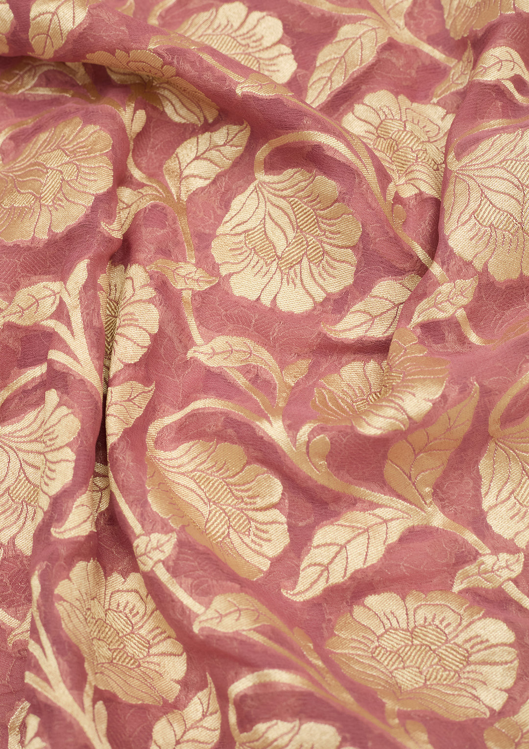 Baby Pink Zariwork (Gold) Pure Silk Saree