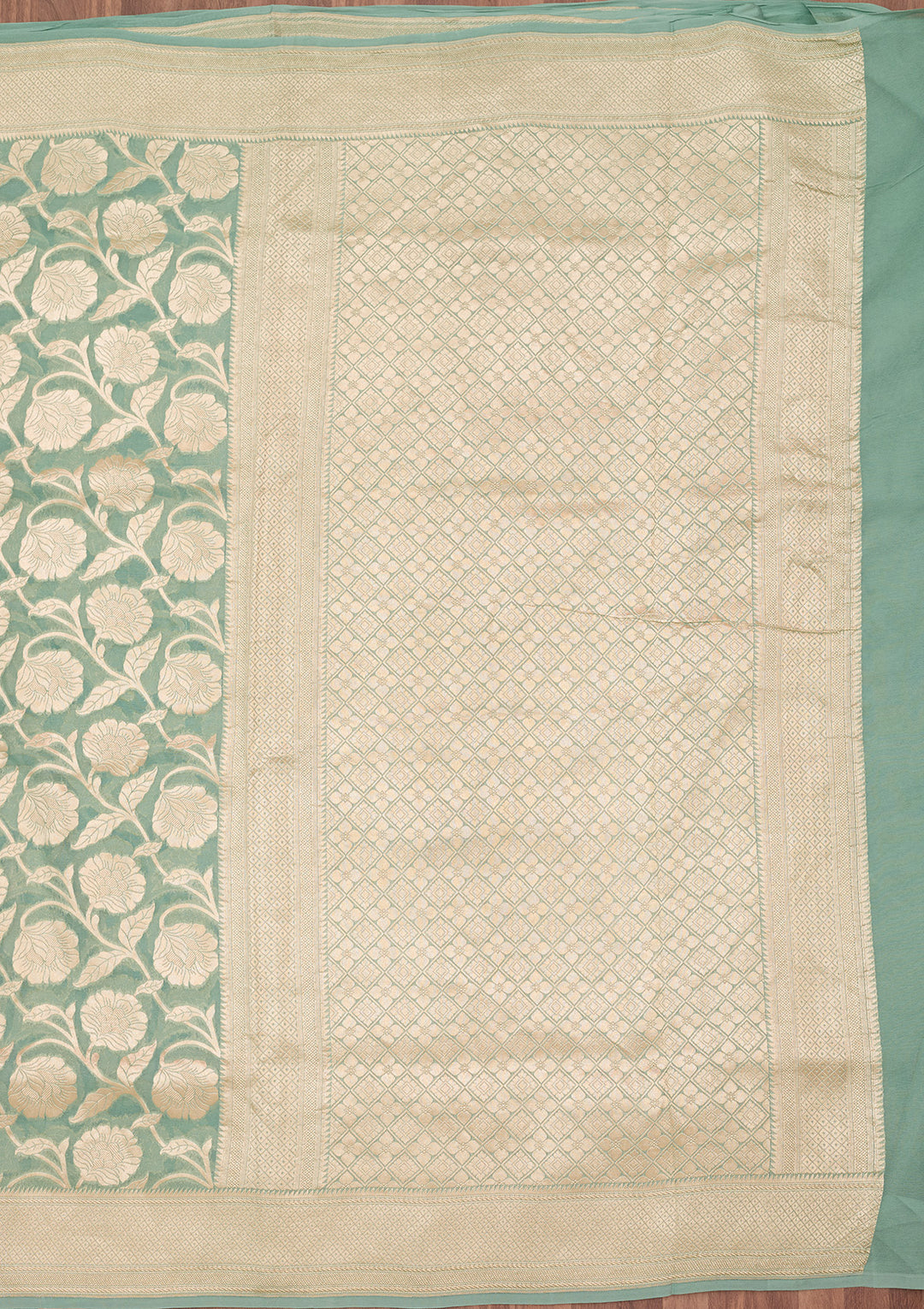 Sky Blue Zariwork (Gold) Pure Silk Silk_Saree