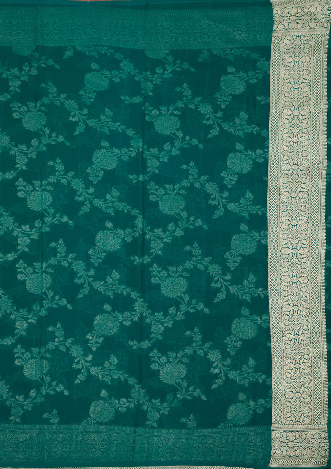 Rama Green Zariwork Georgette Silk Saree