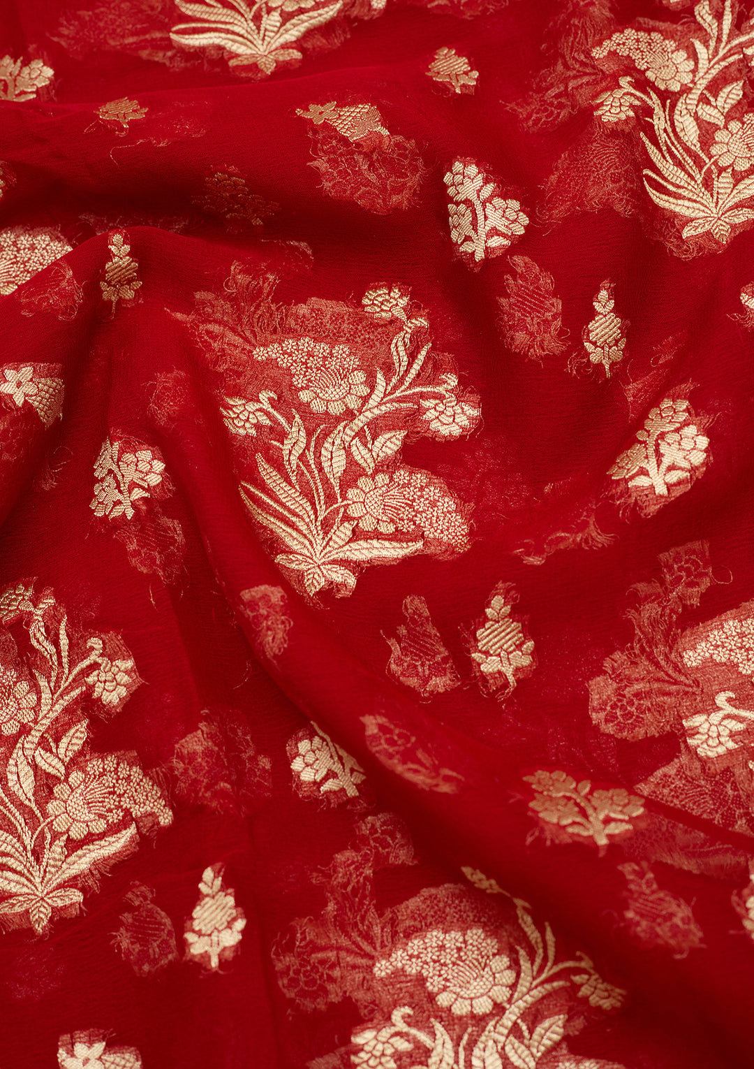 Red Zariwork Georgette Silk Saree