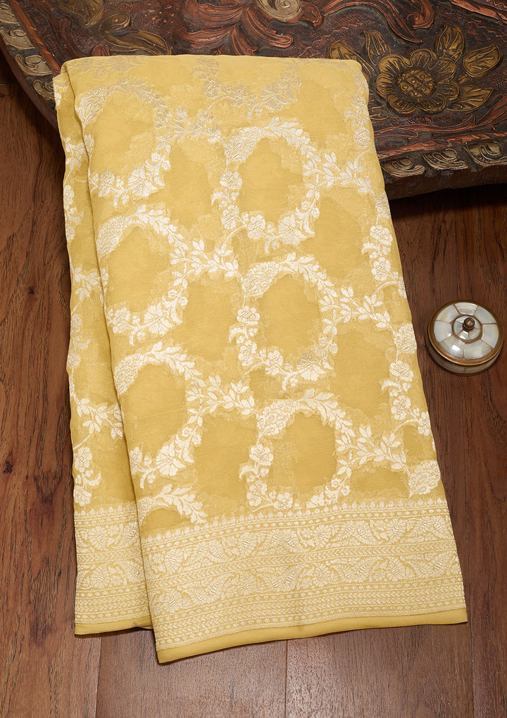 Gold Zariwork (Silver) Silk Silk_Saree