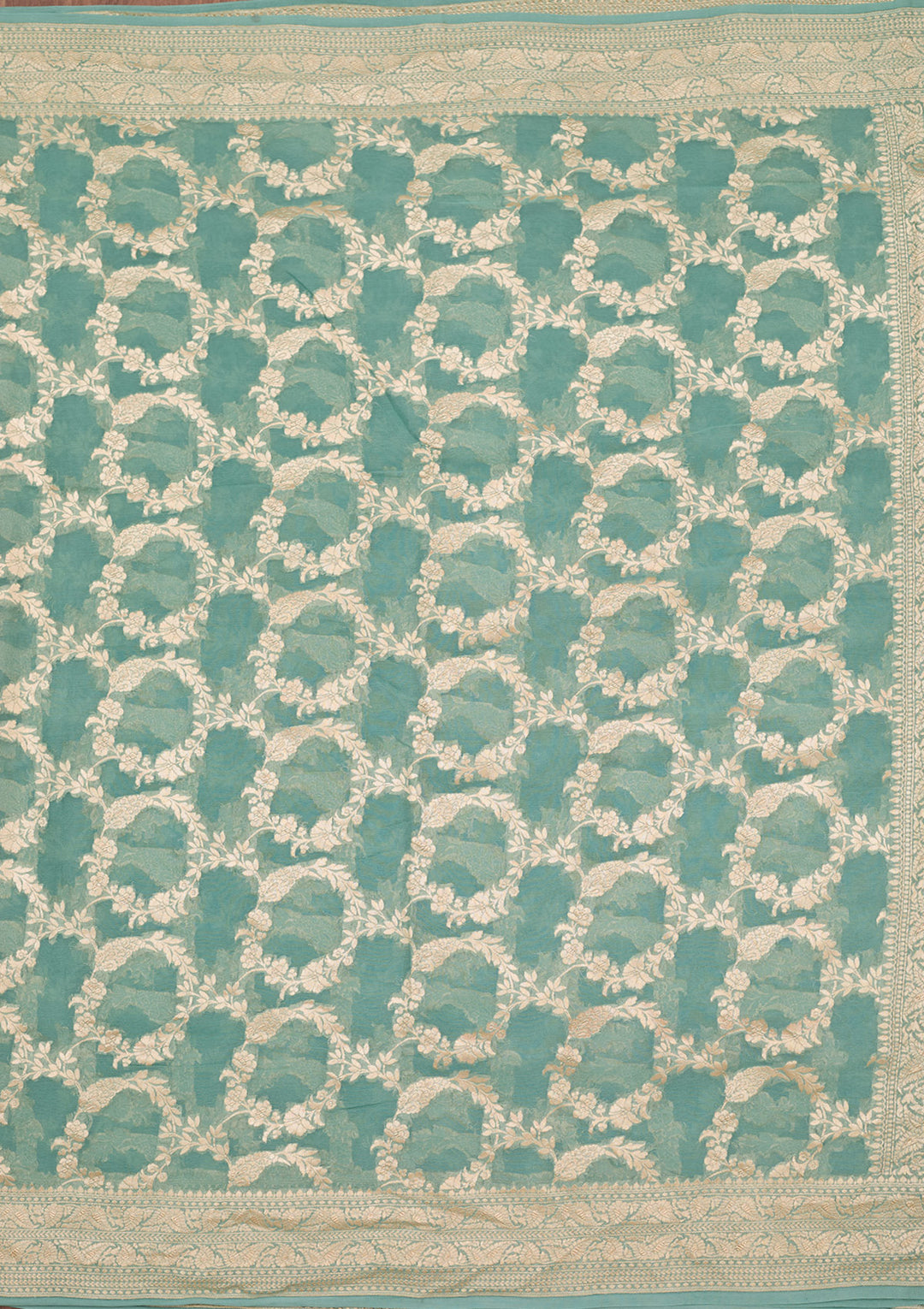 Sea Green Zariwork (Silver) Silk Silk_Saree