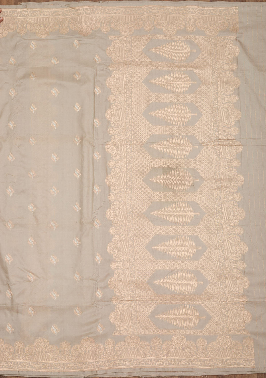 Grey Zariwork Pure Silk Saree