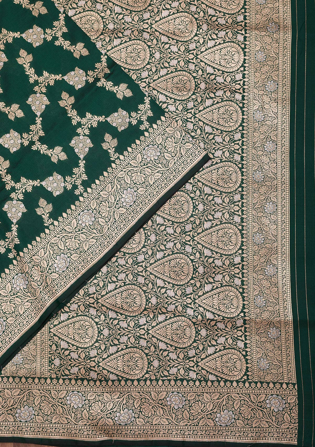 Rama Green Zariwork Pure Silk Saree