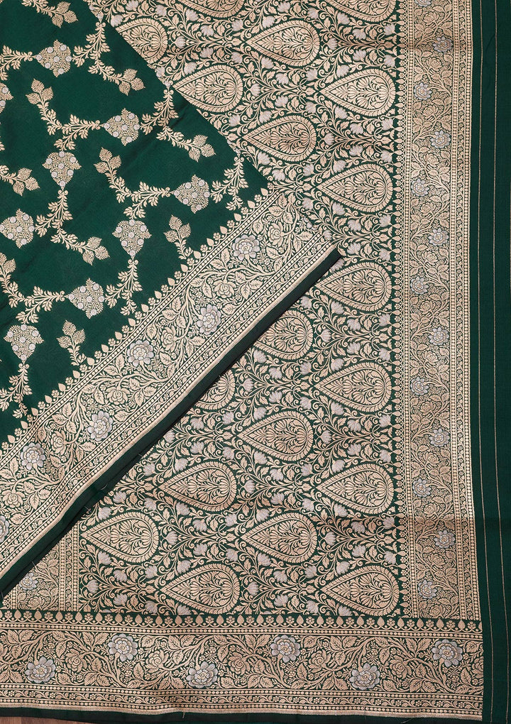 Rama Green Zariwork Pure Silk Saree