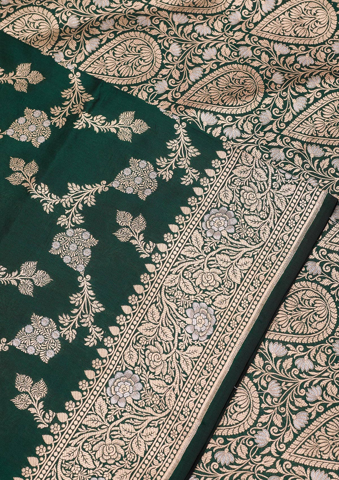 Rama Green Zariwork Pure Silk Saree