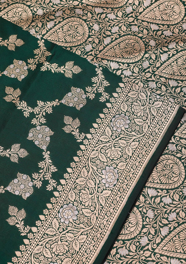 Rama Green Zariwork Pure Silk Saree