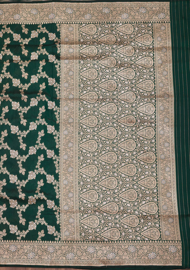 Rama Green Zariwork Pure Silk Saree