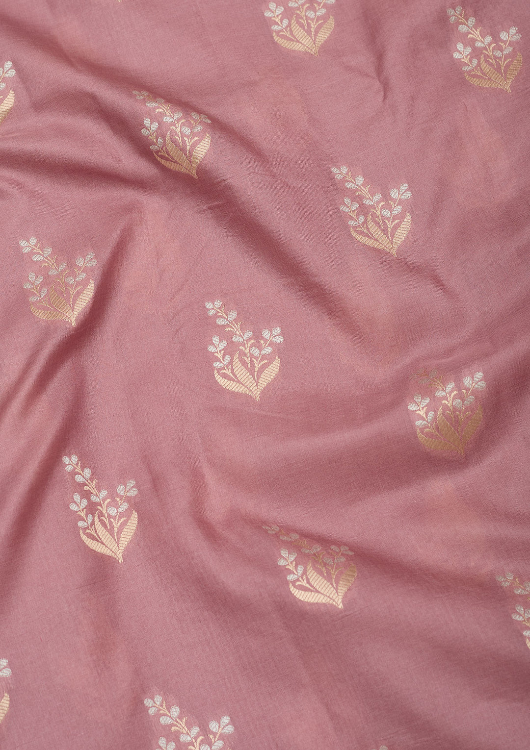 Onion Pink Zariwork Pure Silk Saree
