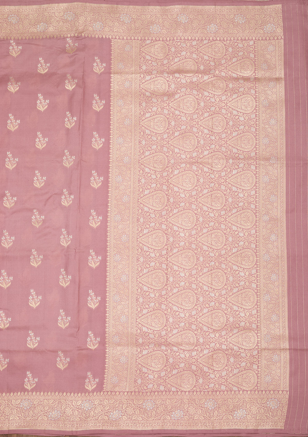 Onion Pink Zariwork Pure Silk Saree
