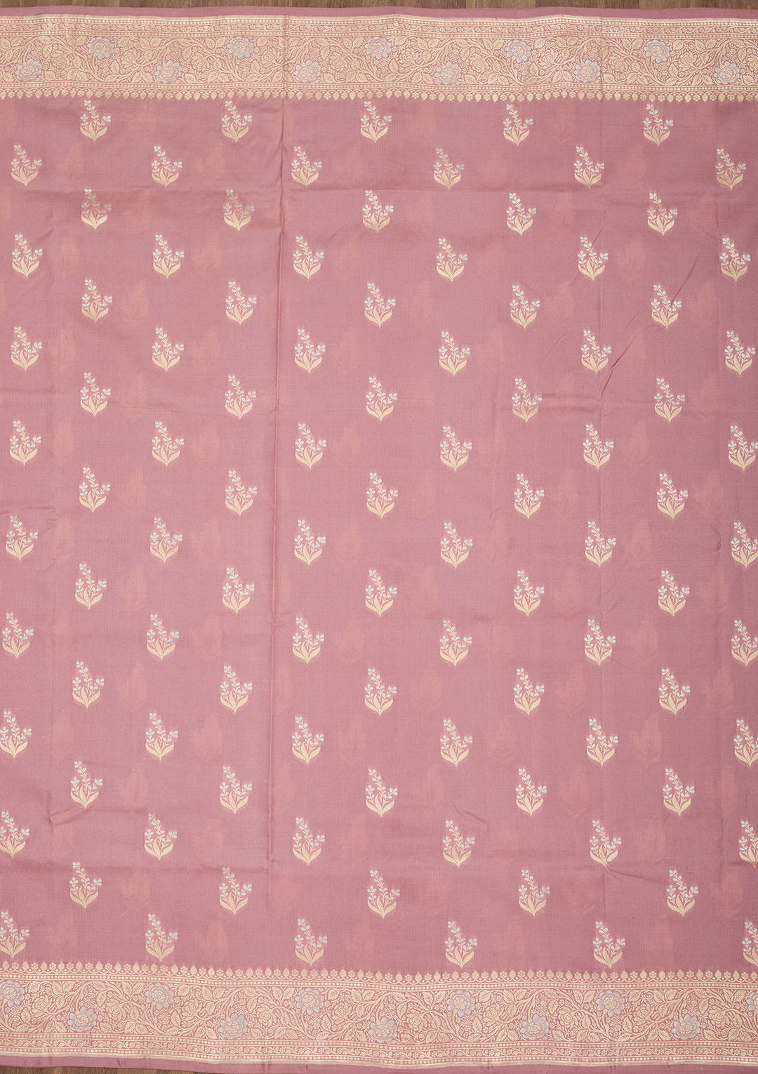 Onion Pink Zariwork Pure Silk Saree