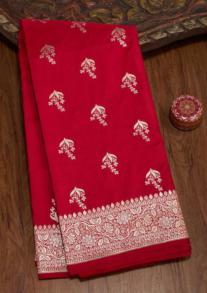 Red Zariwork Pure Silk Saree